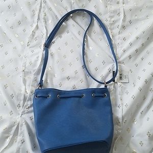 Blue satchel cross body purse